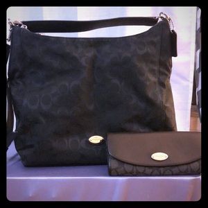Black Coach Purse with matching wallet